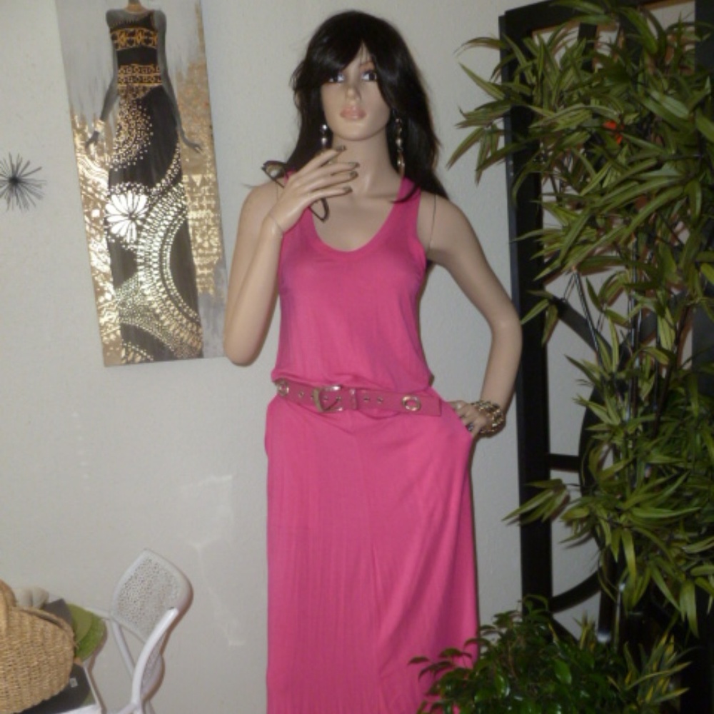 Maxi Pink Dress T Knit.